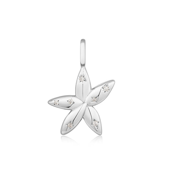 Ania Haie Silver Sparkle Flower Charm Pendant NC055-05H