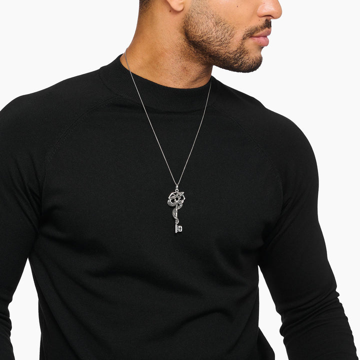 THOMAS SABO Snake pendant with vintage silver key