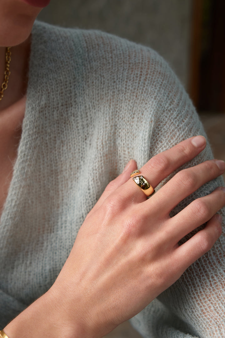 Ania Haie Gold Sparkle Wide Adjustable Ring R054-04G