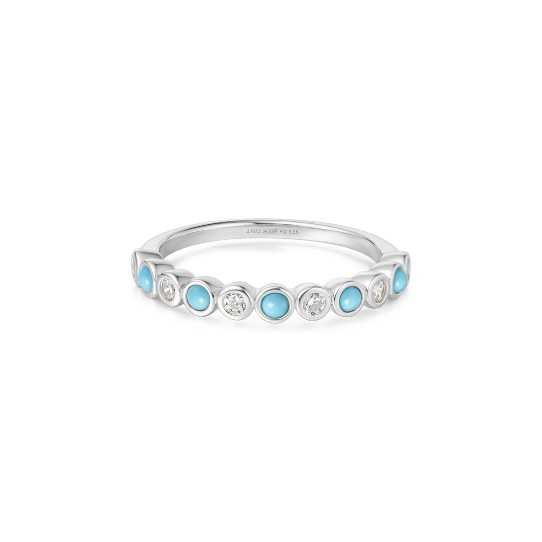 Ania Haie Silver Bezel Lab Created Turquoise Ring