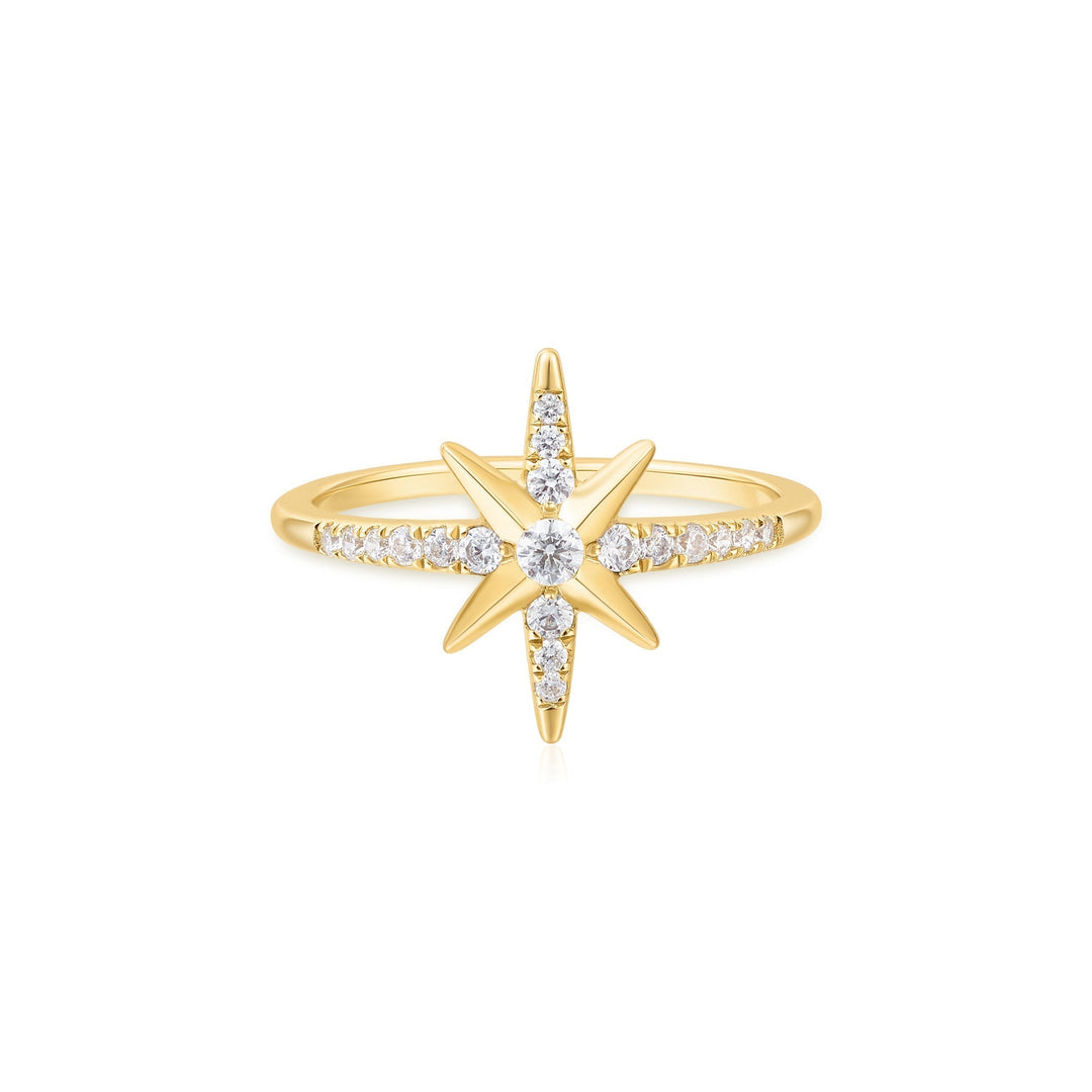 Ania Haie Gold Eight-Pointed Star Signet Ring