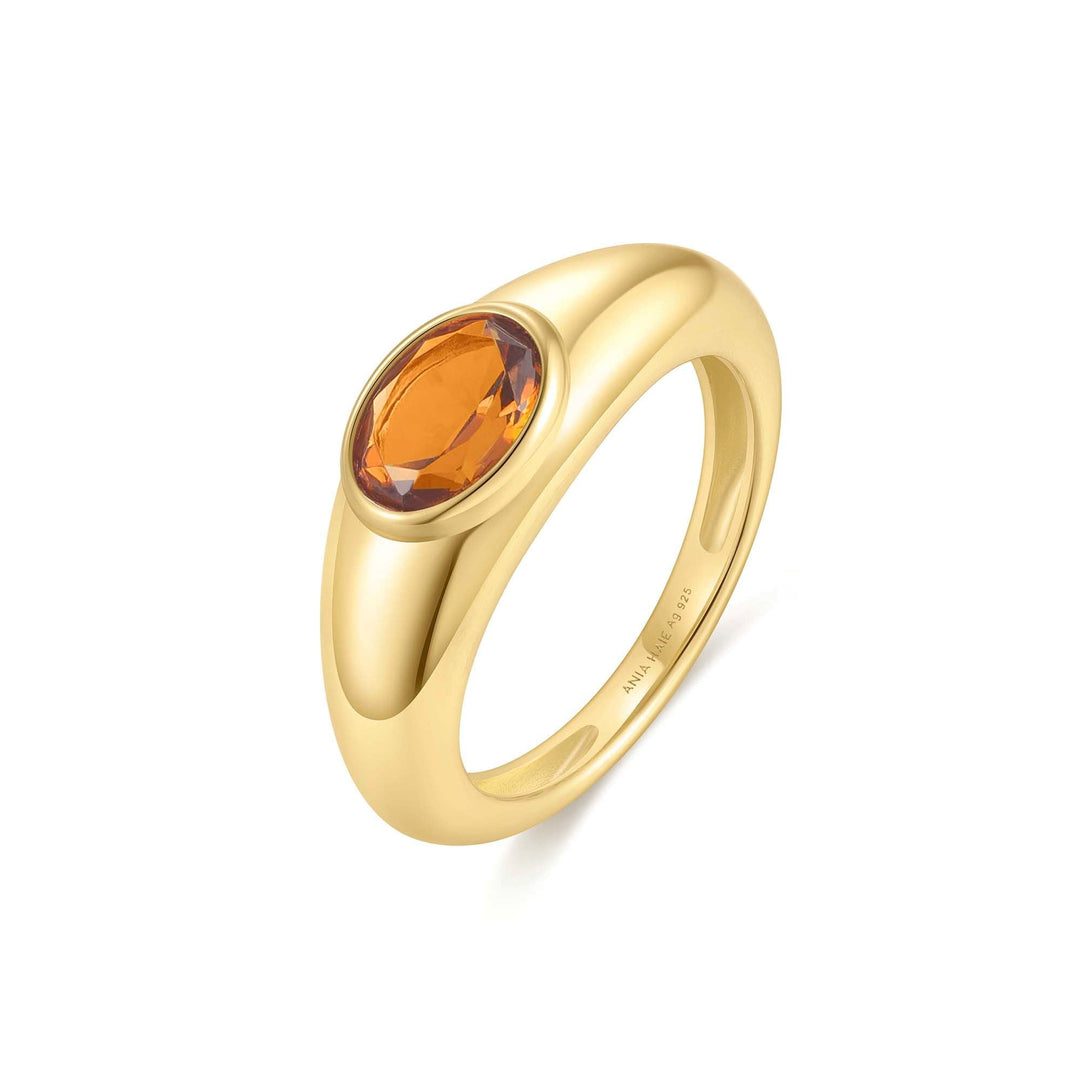 Ania Haie Gold Sculptural Gemstone Maillard Ring