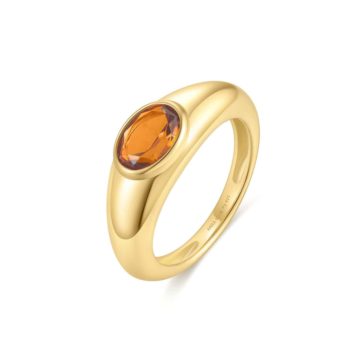 Ania Haie Gold Sculptural Gemstone Maillard Ring