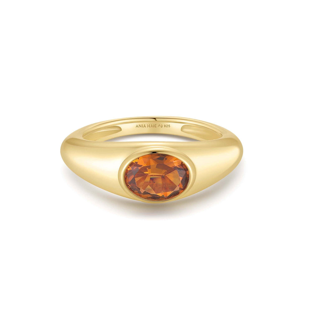 Ania Haie Gold Sculptural Gemstone Maillard Ring