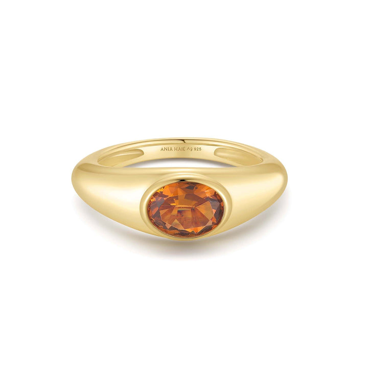 Ania Haie Gold Sculptural Gemstone Maillard Ring