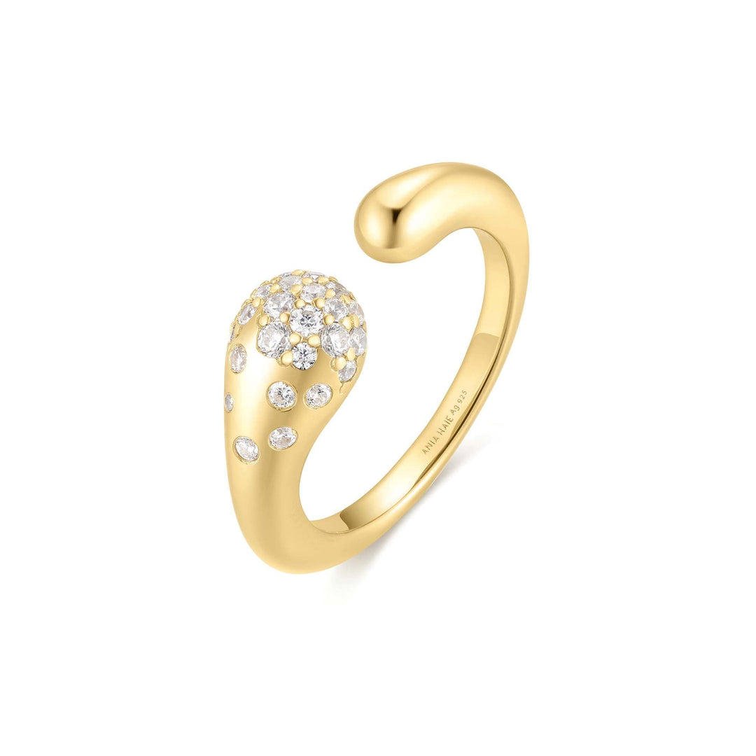 Ania Haie Gold Sparkling Sculptural Crossover Adjustable Ring