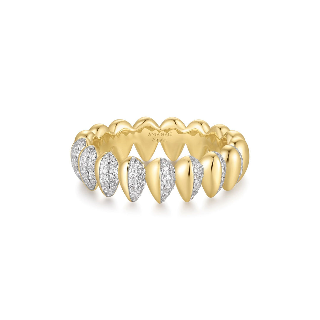Ania Haie Two-Tone Sparkling Puffy Spike Ring