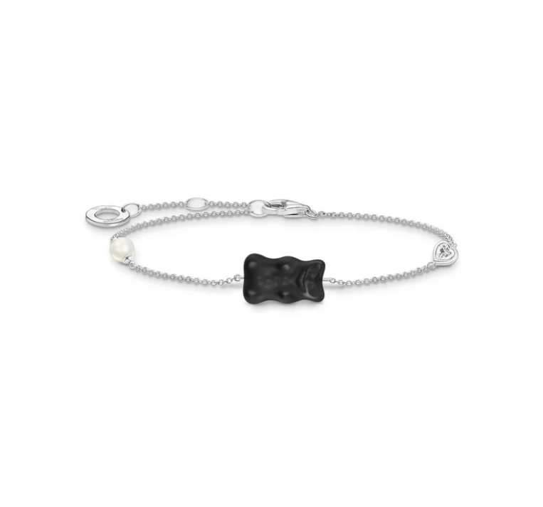 THOMAS SABO BRACELET with Black Goldbears, Freshwater Pearl & Zirconia