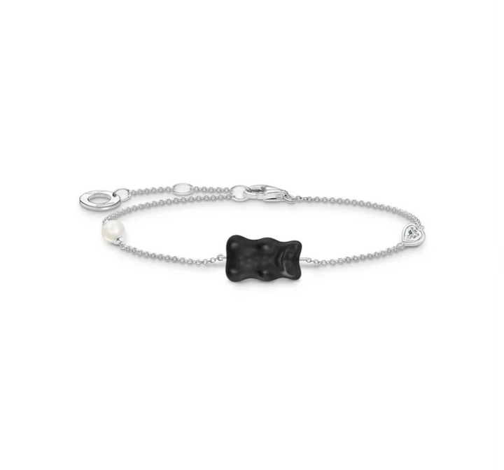 THOMAS SABO BRACELET with Black Goldbears, Freshwater Pearl & Zirconia