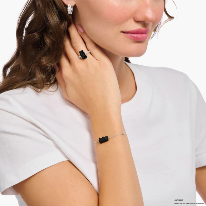 THOMAS SABO BRACELET with Black Goldbears, Freshwater Pearl & Zirconia