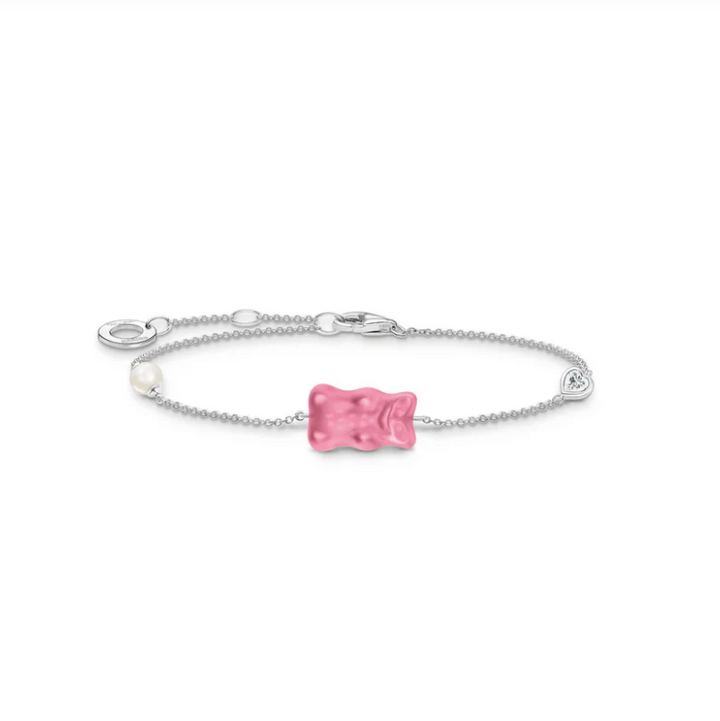 THOMAS SABO BRACELET with Pink Goldbears, Freshwater Pearl & Zirconia