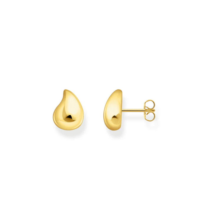 Ear studs in organic shape gold TH2303Y