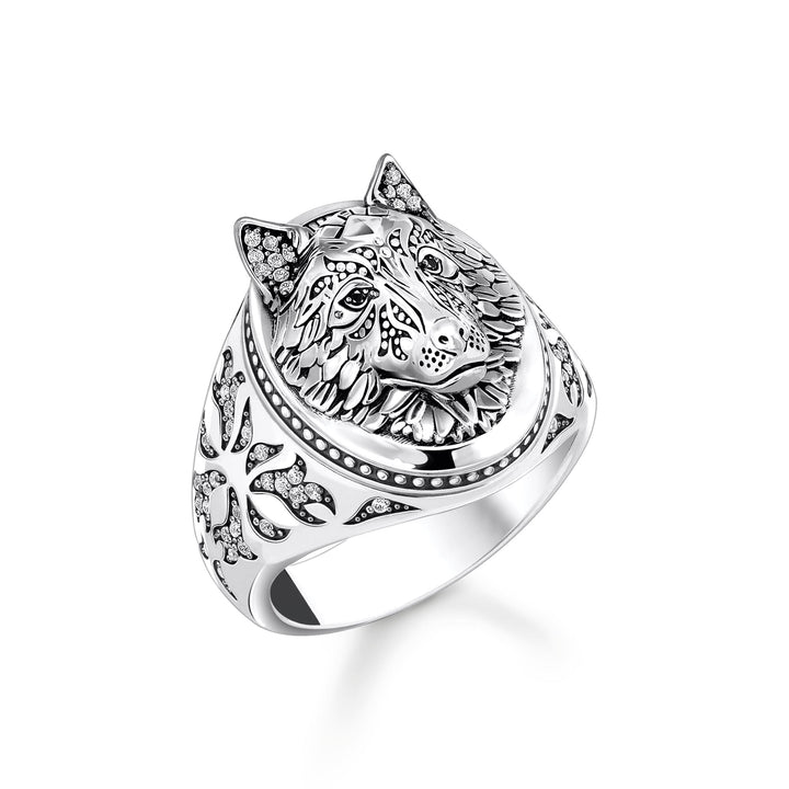 THOMAS SABO Rebel Wolf Signet Ring TR2452