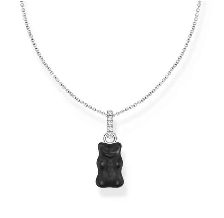 Thomas Sabo Silver Necklace Black Goldbear
