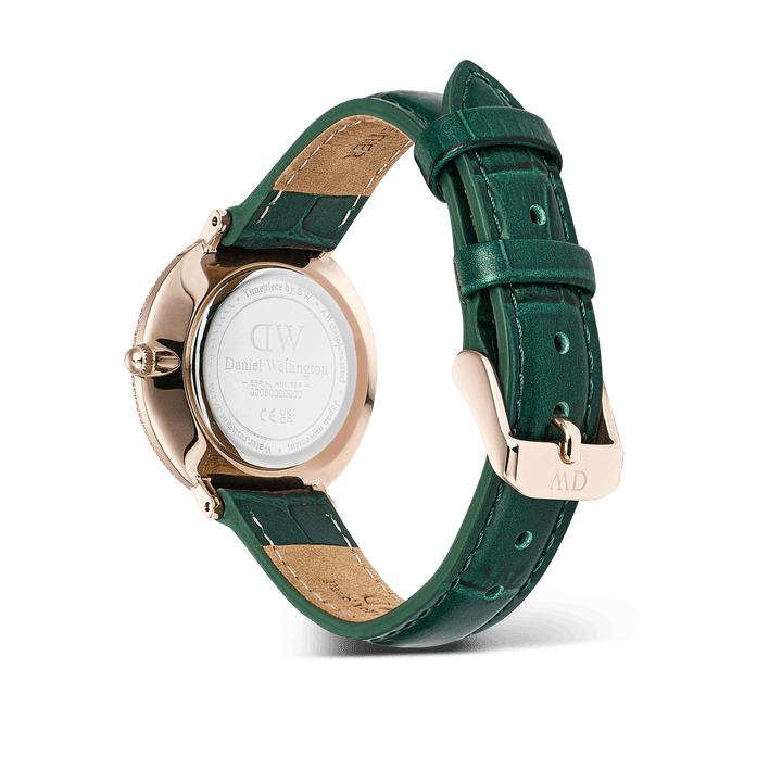 Daniel Wellington Crystalline Bezel Green Croc Rose Gold Watch
