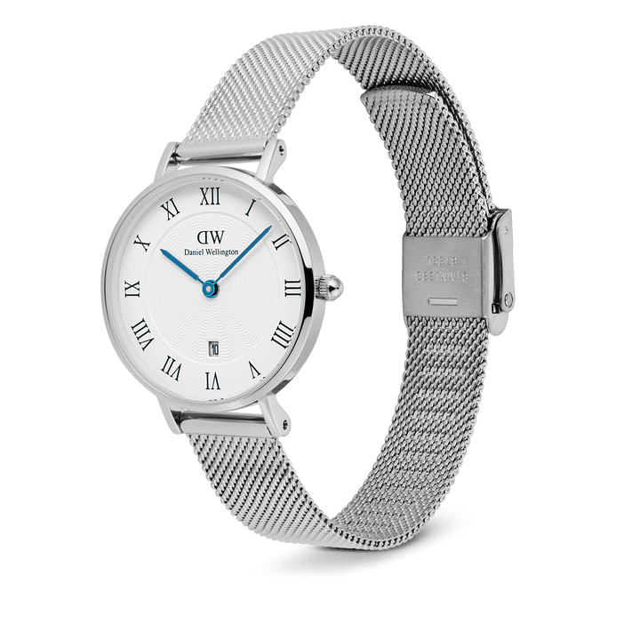 Daniel Wellington Petite Roman Numerals Date Silver