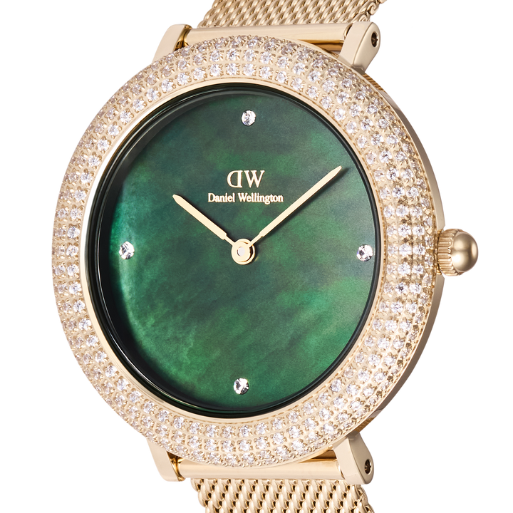 Daniel Wellington Crystalline Bezel Evergold Green Watch