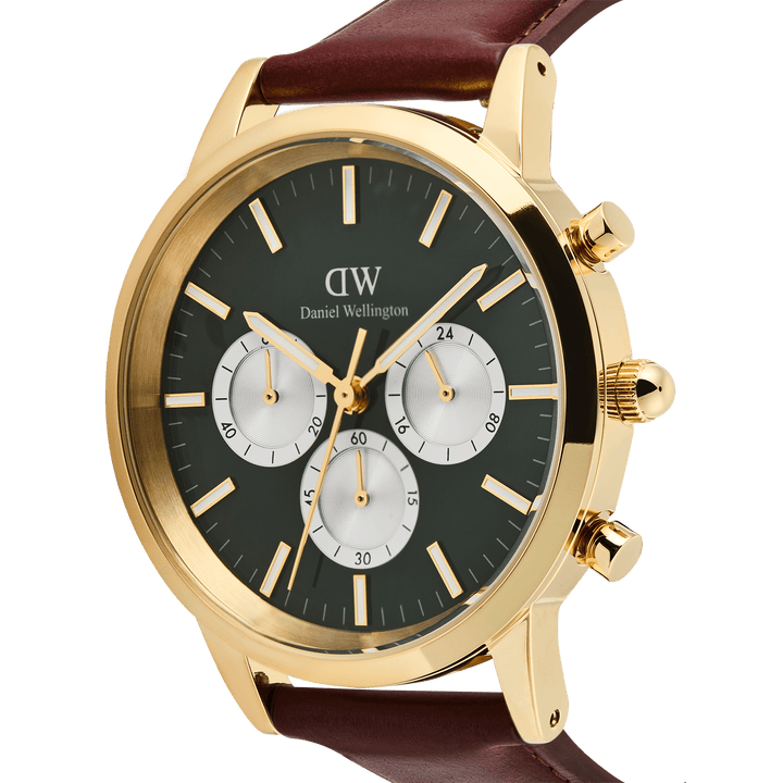 Daniel Wellington Iconic Chronograph  St Mawes Emerald Panda Gold