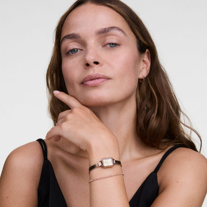 Daniel Wellington Quadro Mini Reflection Rose Gold Watch