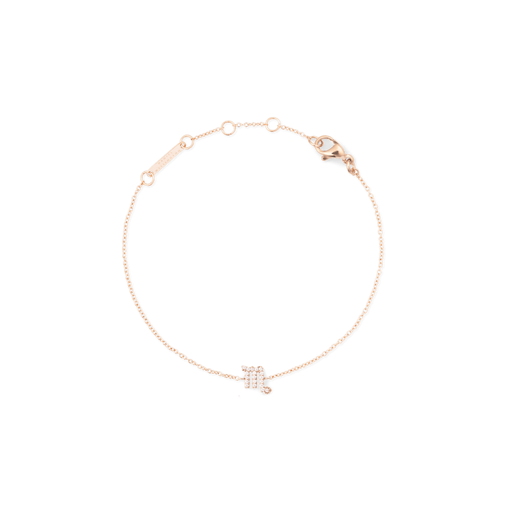 Daniel Wellington Crystal Zodiac Chain Bracelet Rose Gold