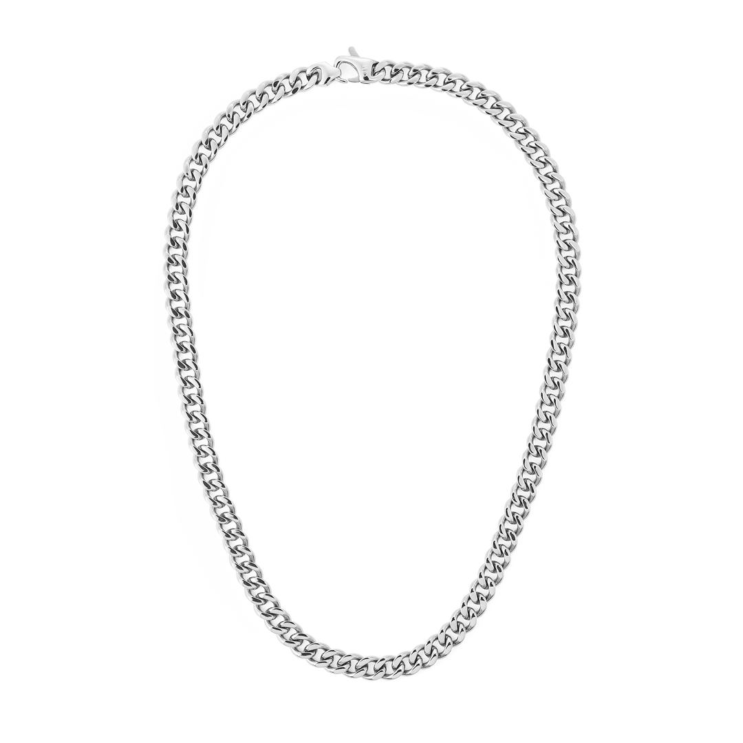 Daniel Wellington Ellipse Cuban Chain Necklace Silver