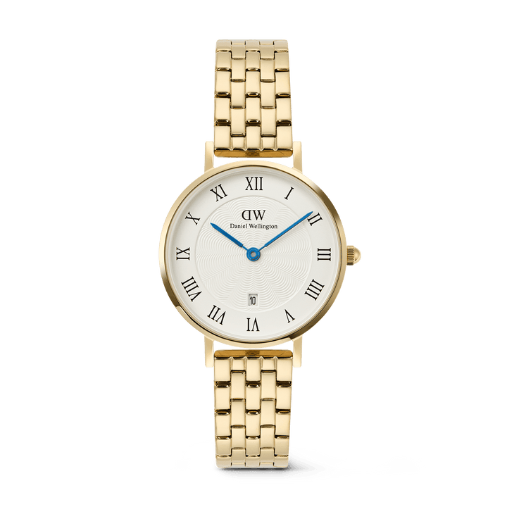 Daniel Wellington Petite Roman Numerals Date 5-link Gold