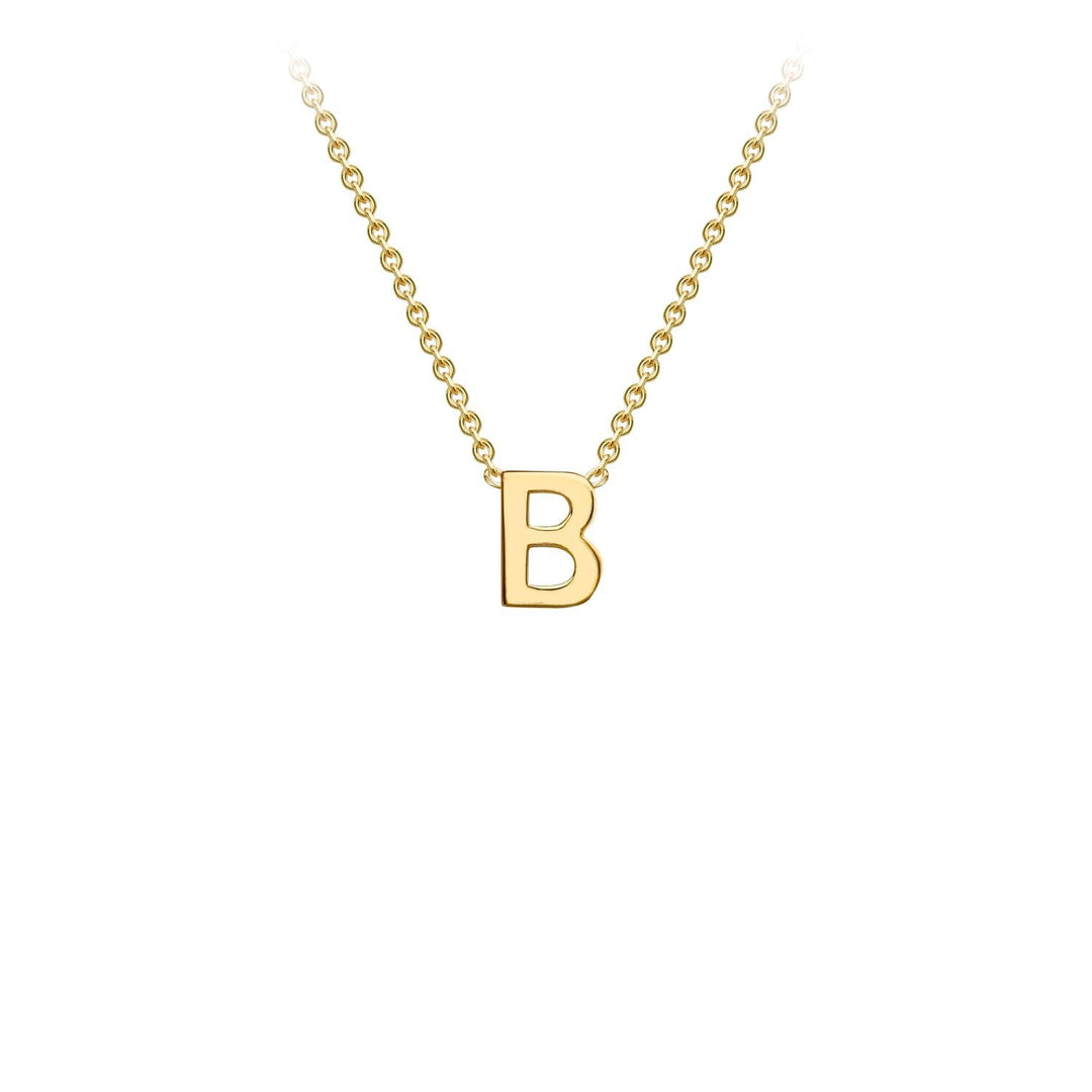 9K Yellow Gold 'B' Initial Adjustable Necklace 38cm/43cm | The Jewellery Boutique Australia
