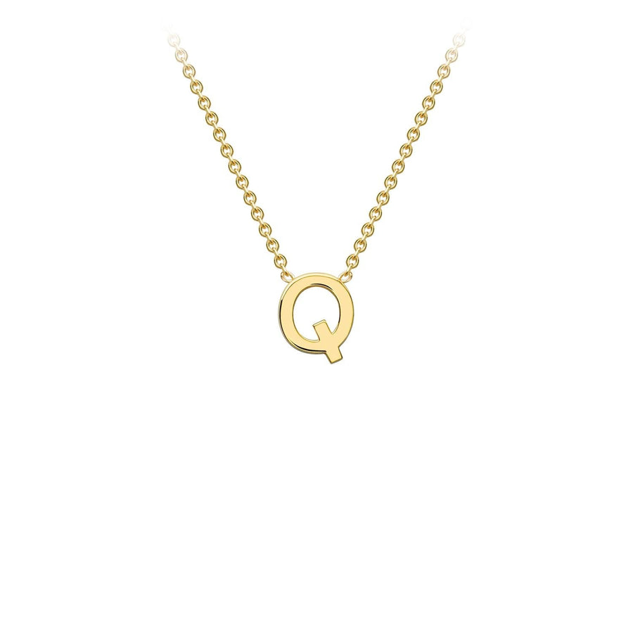 9K Yellow Gold 'Q' Initial Adjustable Necklace 38cm/43cm | The Jewellery Boutique Australia