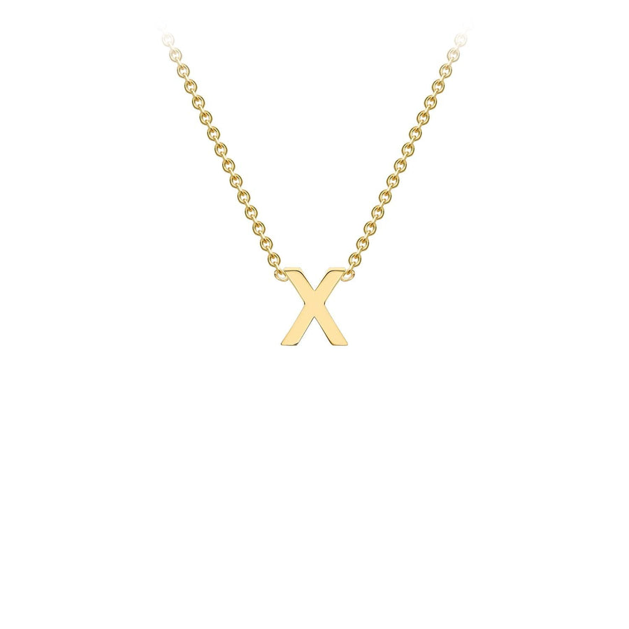 9K Yellow Gold 'X' Initial Adjustable Necklace 38cm/43cm | The Jewellery Boutique Australia