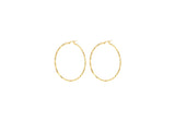 9K Yellow Gold Diamond Cut Hoop Earrings 42mm