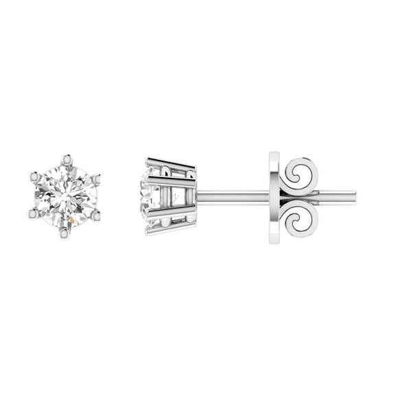 Diamond Stud Earrings with 0.70ct Diamonds in 18K White Gold - 18W6CE70
