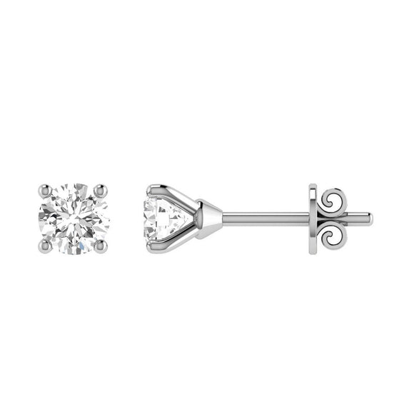 Diamond Stud Earrings with 0.60ct Diamonds in 18K White Gold - 18WCE60