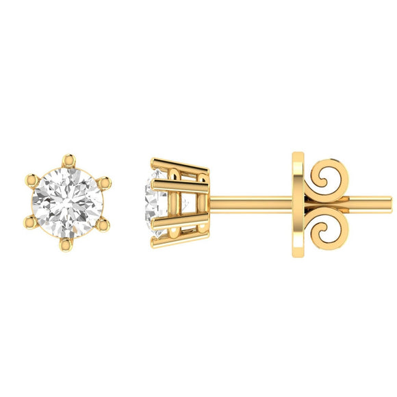 Diamond Stud Earrings with 1.00ct Diamonds in 18K Yellow Gold - 18Y6CE100