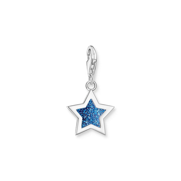 THOMAS SABO Silver Star Charm With Dark Blue Glitter CC2055
