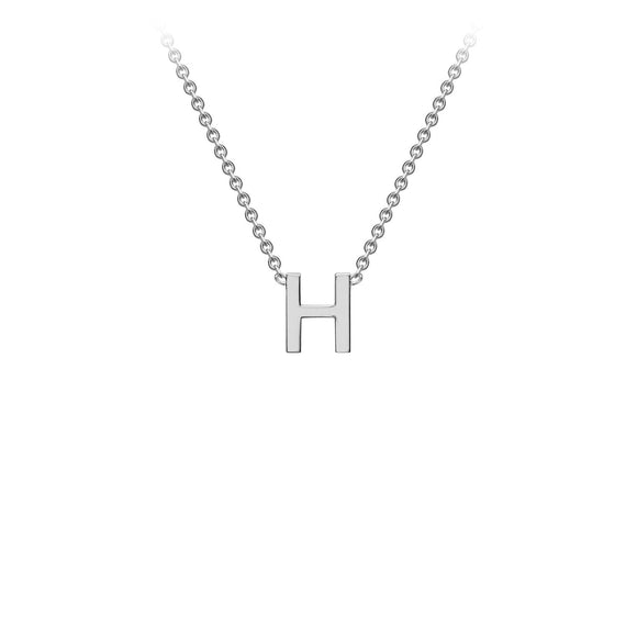 9K White Gold 'H' Initial Adjustable Necklace 38cm/43cm | The Jewellery Boutique Australia