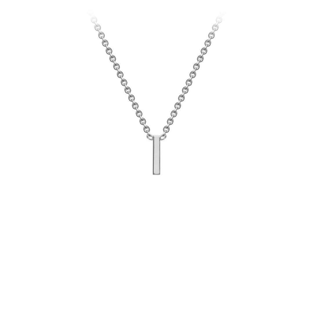 9K White Gold 'I' Initial Adjustable Necklace 38cm/43cm | The Jewellery Boutique Australia