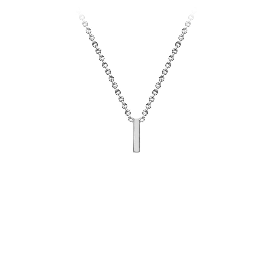 9K White Gold 'I' Initial Adjustable Necklace 38cm/43cm | The Jewellery Boutique Australia