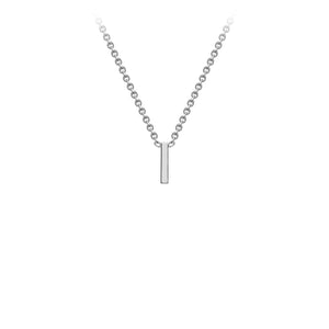 9K White Gold 'I' Initial Adjustable Necklace 38cm/43cm | The Jewellery Boutique Australia