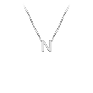 9K White Gold 'N' Initial Adjustable Necklace 38cm/43cm | The Jewellery Boutique Australia
