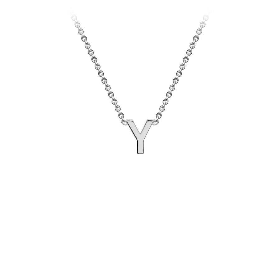 9K White Gold 'Y' Initial Adjustable Necklace 38cm/43cm | The Jewellery Boutique Australia