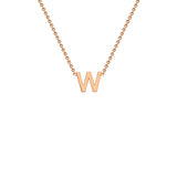 "W" Rose Gold Initial Necklace