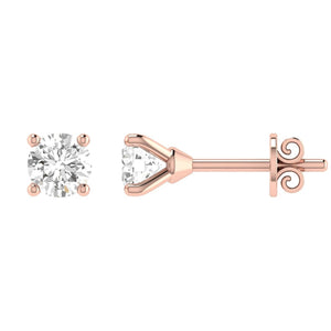 Diamond Stud Earrings with 0.06ct Diamonds in 9K Rose Gold - 9RCE06