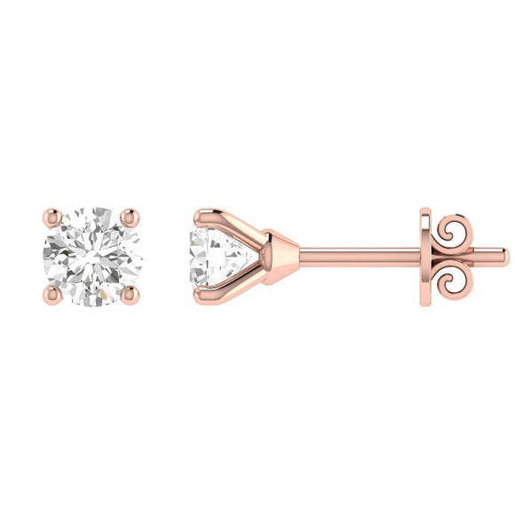 Diamond Stud Earrings with 0.06ct Diamonds in 9K Rose Gold - 9RCE06