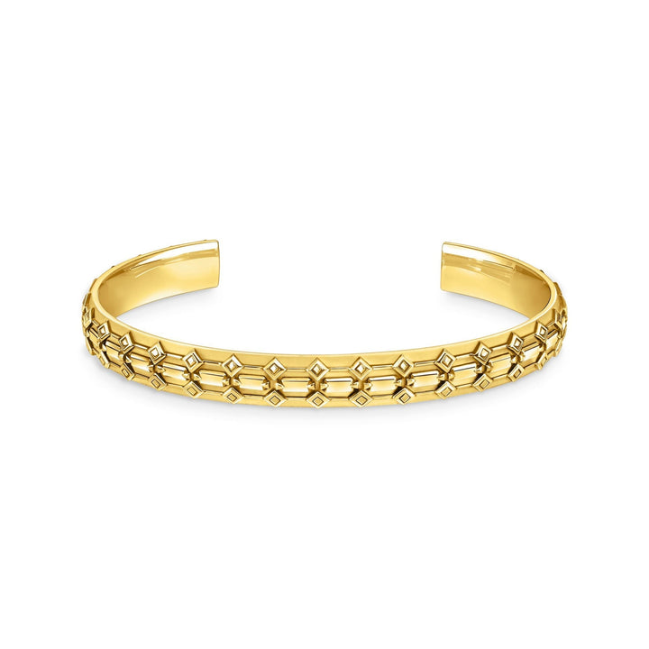 THOMAS SABO Gold Wide Bangle with Crocodile Detailing TAR114Y
