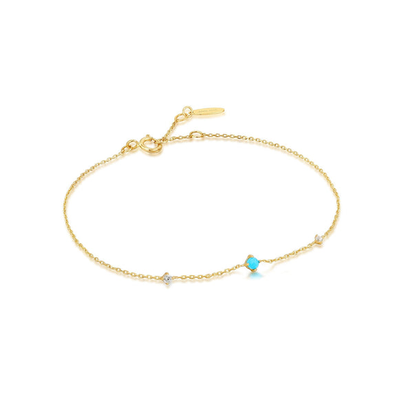 Ania Haie 14kt Gold Turquoise and White Sapphire Bracelet BAU001-02YG