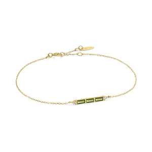 Ania Haie 14kt Gold Tourmaline and White Sapphire Bar Bracelet BAU005-02YG