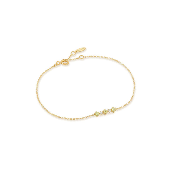 Ania Haie 14kt Gold Peridot and White Sapphire Bracelet BAU006-02YG