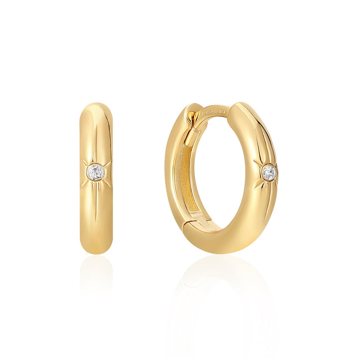 Ania Haie Gold Star Huggie Hoop Earrings E048-02G
