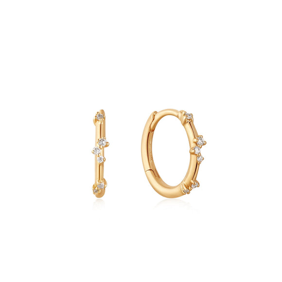 Ania Haie 14kt Gold Stargazer Natural Diamond Huggie Hoop Earrings EAU002-03YG
