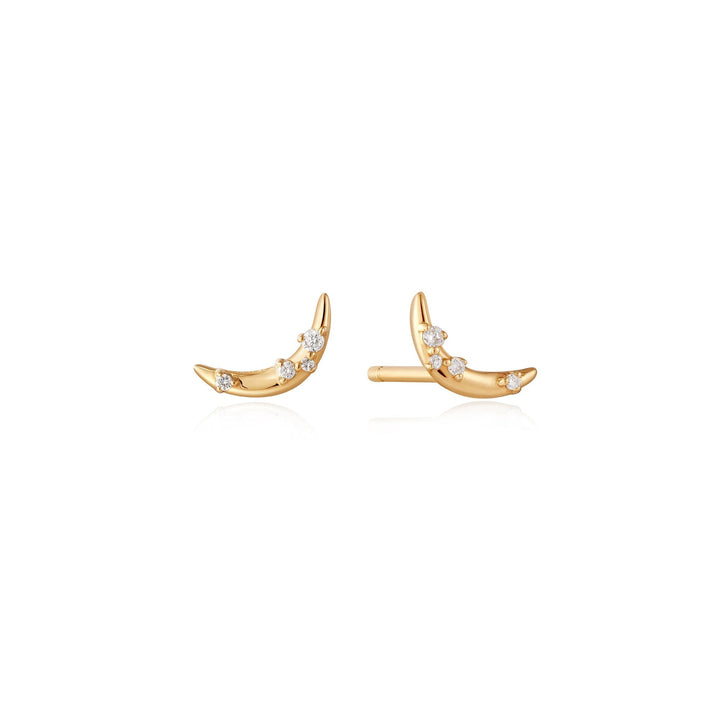 Ania Haie 14kt Gold Stargazer Natural Diamond Moon Stud Earrings EAU002-04YG